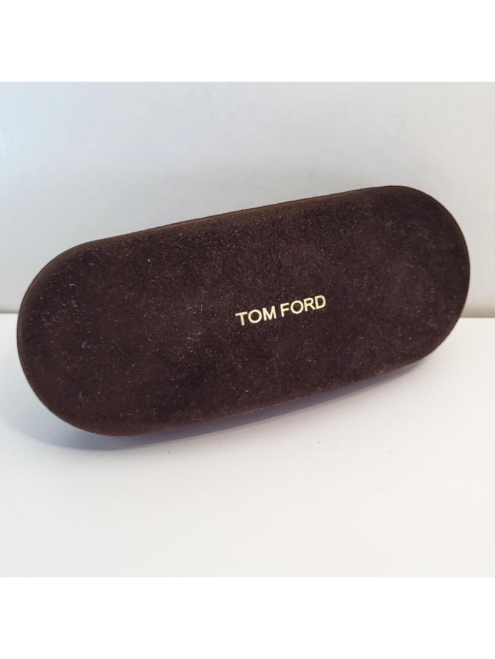 Tom Ford Brown Velvet Eyeglasses Sunglasses Case w/ Cleaning Cloth